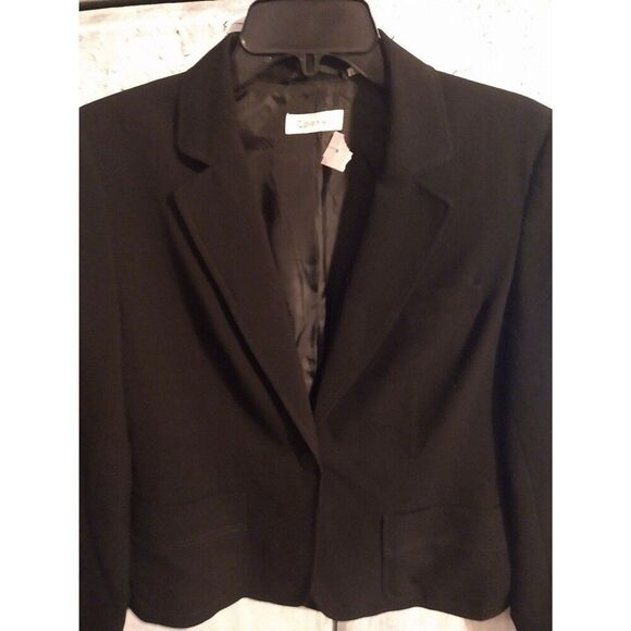 Calvin Klein  Classic, Officey, Edgy Black ladies small  blazer - Picture 2 of 11